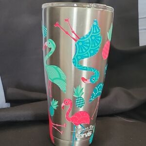 tervis Stainless Steel Flamingo & Pineapple Tumbler in Pink & Teal
